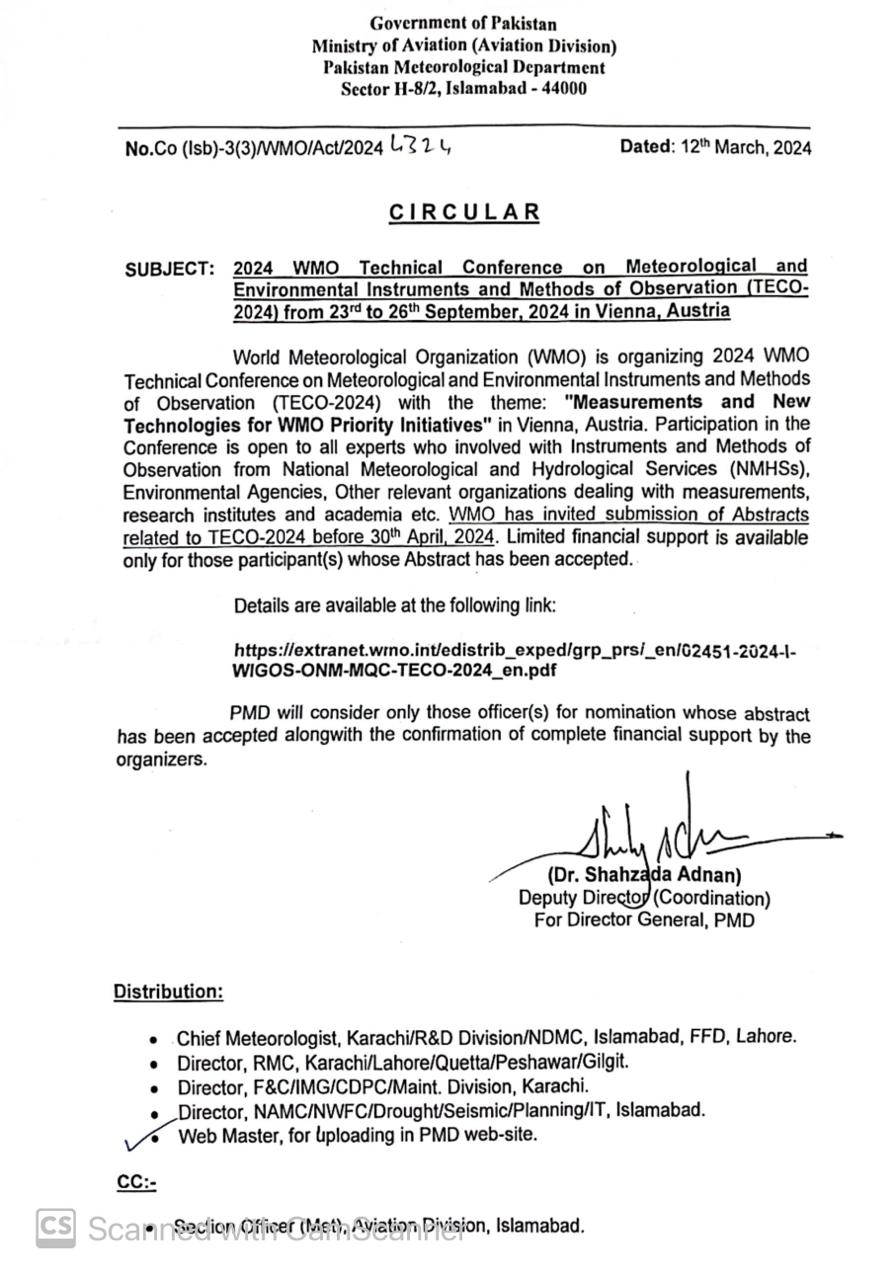 2024 WMO Conference 2326 Sep,2024, Austria Pakistan Meteorological